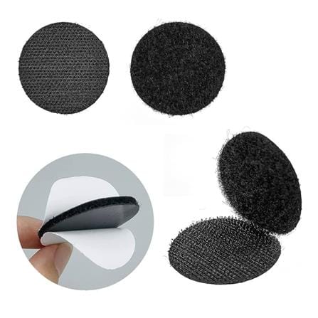 PACK IN ROUND VELCRO TAPE 47MM BLACK 4PCS EACH