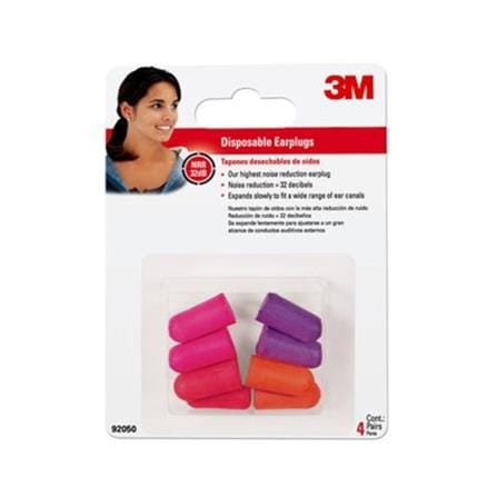 3M TEK DISPOSABLE EARPLUGS 4 PAIRS EACH MIXED COLOUR