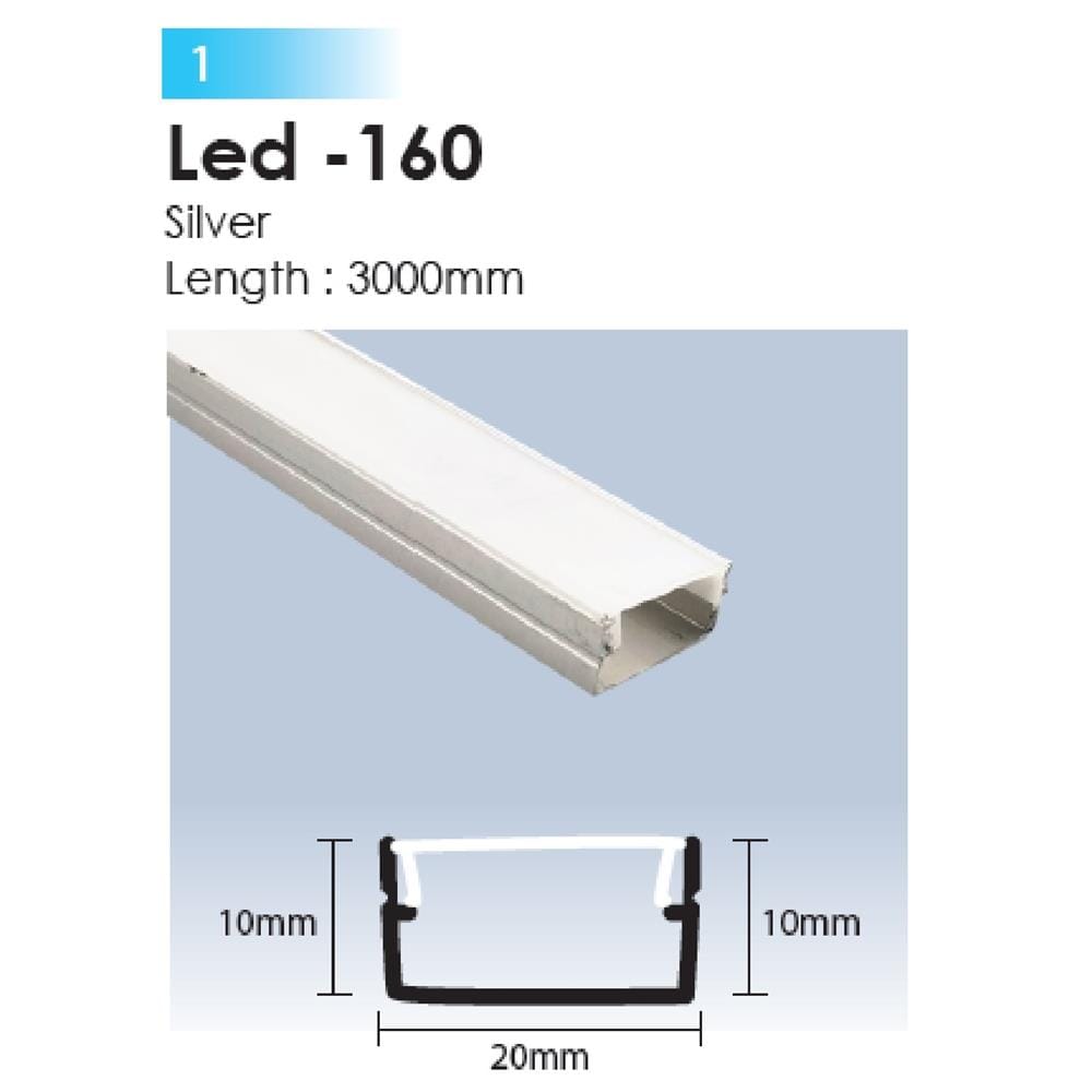 GEOMETRA LED ACCESSORIES FOR WALL PANEL 300X2CM LED-160 SILVER