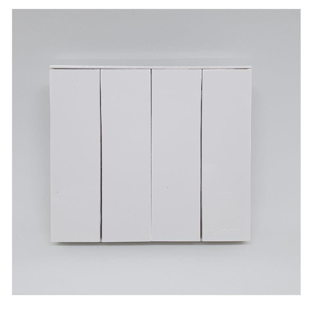 SWITCH 16A 4GANG 1WAY SIMON E6 721041 WHITE