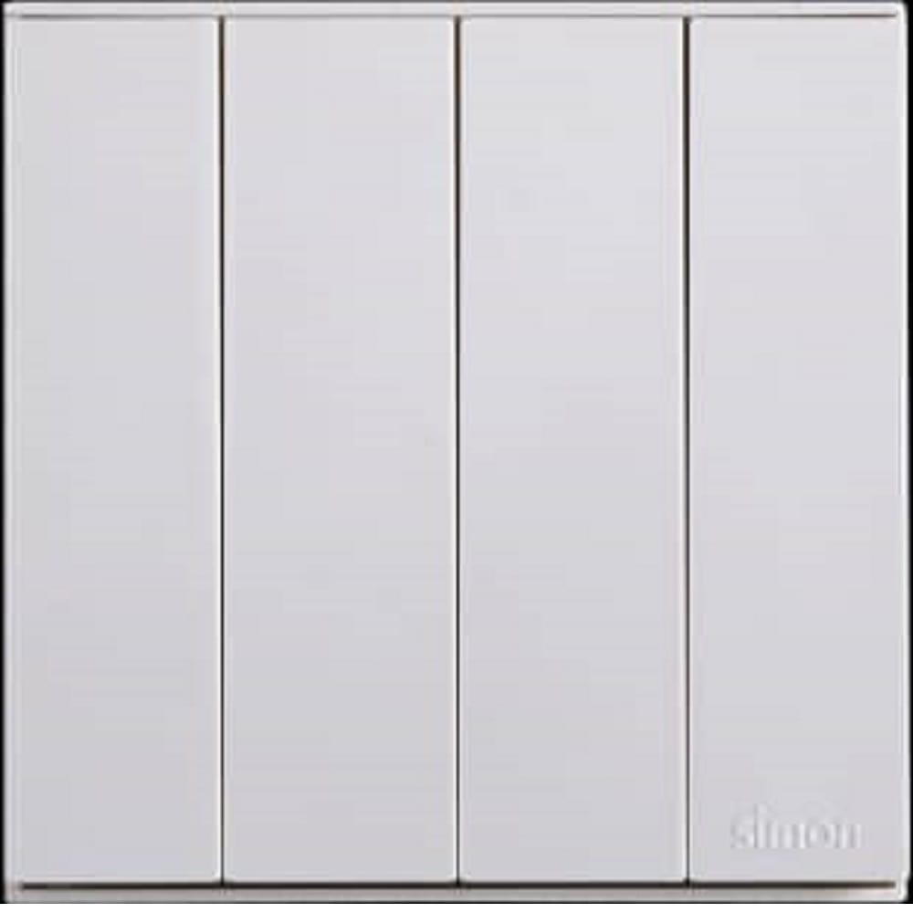 SWITCH 16A 4GANG 1WAY SIMON E6 721041 WHITE