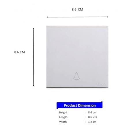 SIMON 16A 1 GANG 1 WAY DOORBELL 726301 WHITE