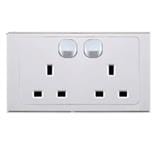 SIMON SWITCH SOCKET 13A 2GANG 1WAY 724583/582 WHITE