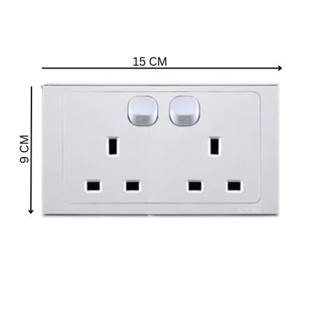 SIMON SWITCH SOCKET 13A 2GANG 1WAY 724583/582 WHITE