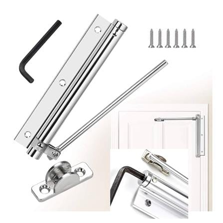 AZLE SURFACE MOUNTED LIGHT DOOR CLOSER STAINLESS STEEL