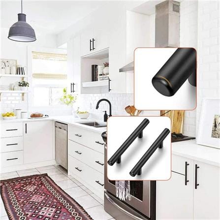 AVIO FURNITURE HANDLE A362 STAINLESS STEEL 96MM MATT BLACK EACH