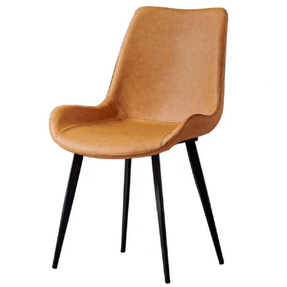 DINING CHAIR PU BROWN
