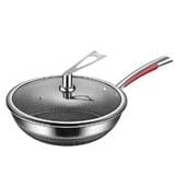 RUSSELL TAYLORS 316 STAINLESS STEEL  NON-STICK HONEY COMB WOK 34CM