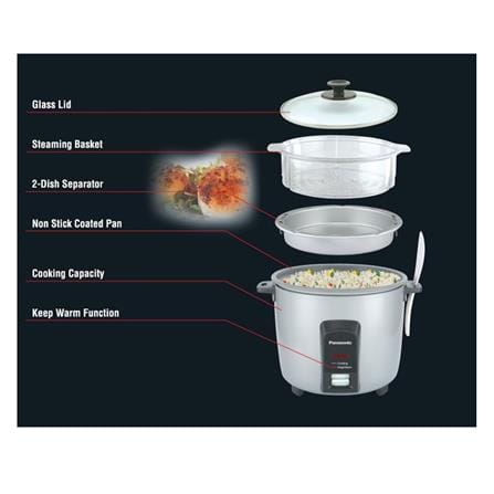 PANASONIC CONVENTIONAL RICE COOKER SR-Y22FGJLSK 730WATT 2.2LITER STEAMER SILVER