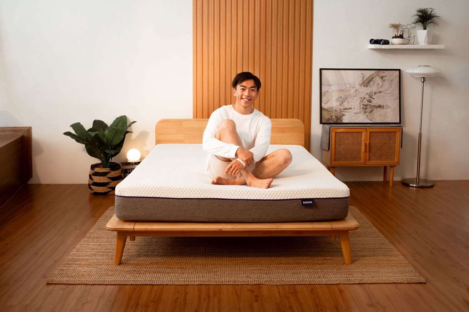 SONNO SIGNATURE BEDFRAME SUPER SINGLE BED-WD-1G-SIN-SUS OAK