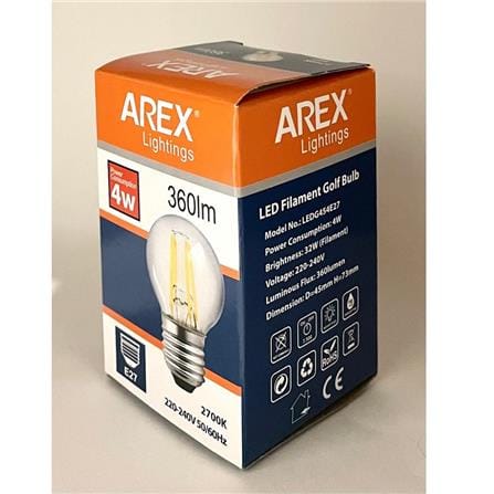 LED P/PONG BULB 4W E27 LEDG454E27 AREX