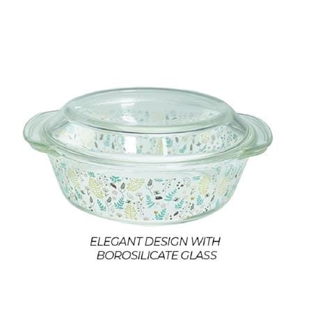 LITTLE HOMES HARVEST BOROSILICATE ROUND GLASS CASSEROLE 2L