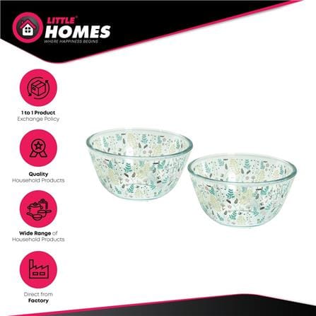 LITTLE HOMES HARVEST BOROSILICATE GLASS BOWL SET OF 2PCS