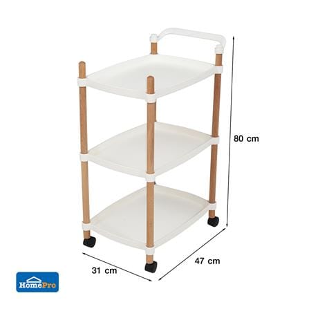 3TIER SHELVES FOREST STAKCO 47X31X80CM WHITE