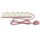 MORRIES EXTENSION SOCKET 5GANG 1.5M WITH NEON PINK MS3255-1.5