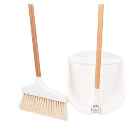BROOM+DUST PAN ACCO MOKU 8" BROOM SET WHITE