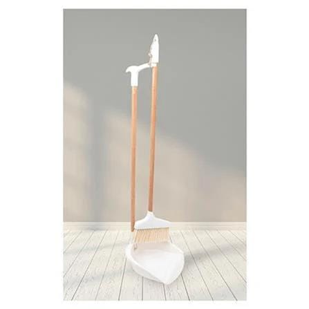 BROOM+DUST PAN ACCO MOKU 8" BROOM SET WHITE