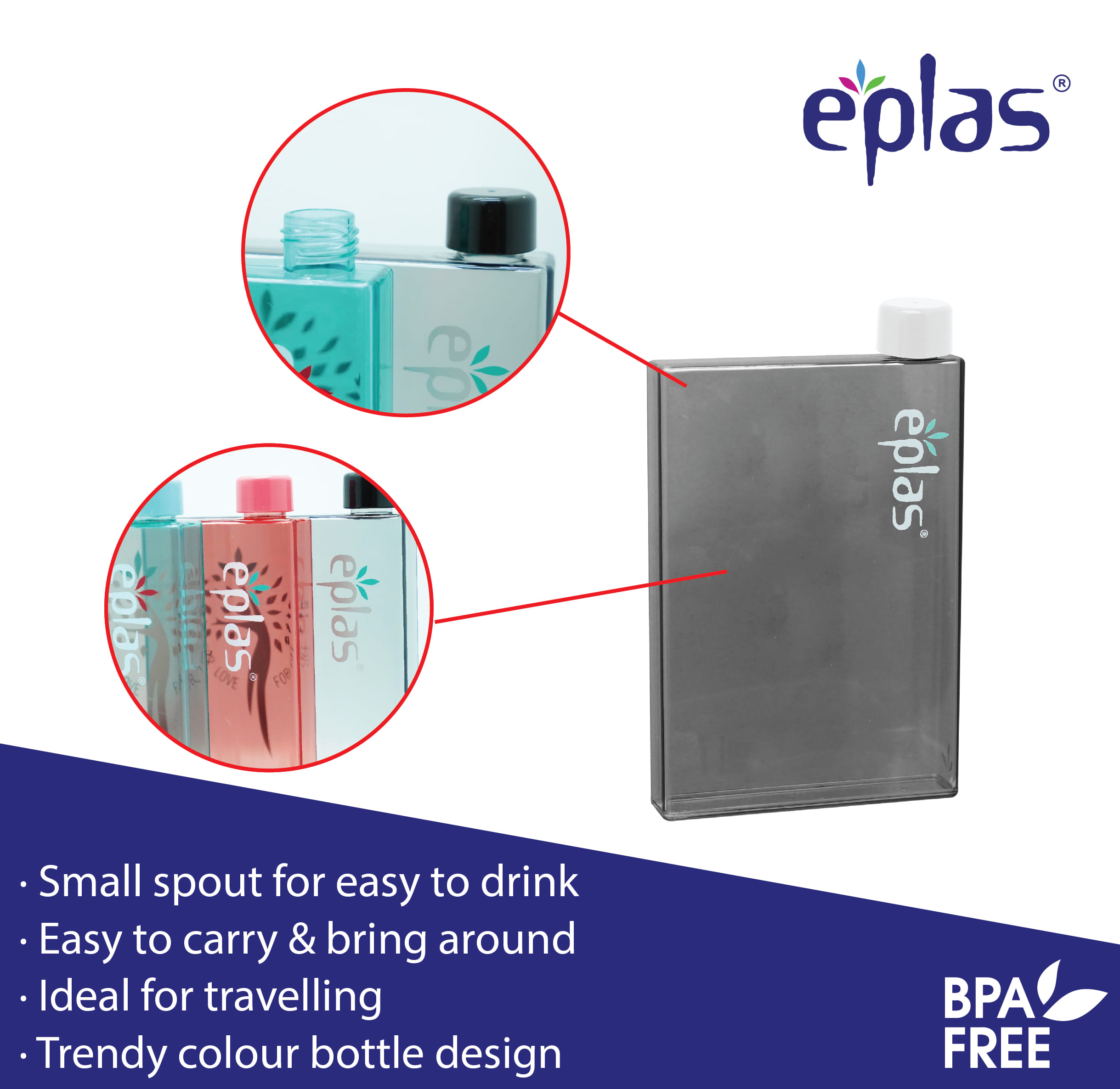 EPLAS WATER BOTTLE MEMO  700ML EGN-700BPA