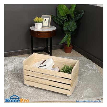 WOODEN BOX WITH WHEELS STACKO COZI 60X30X37CM NATURAL