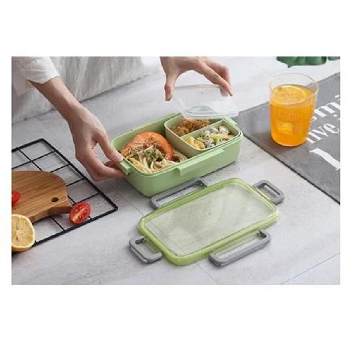 BAMBOO FIBER FOOD CONTAINER KECH SAVE THE WORLD 1.2L GREEN