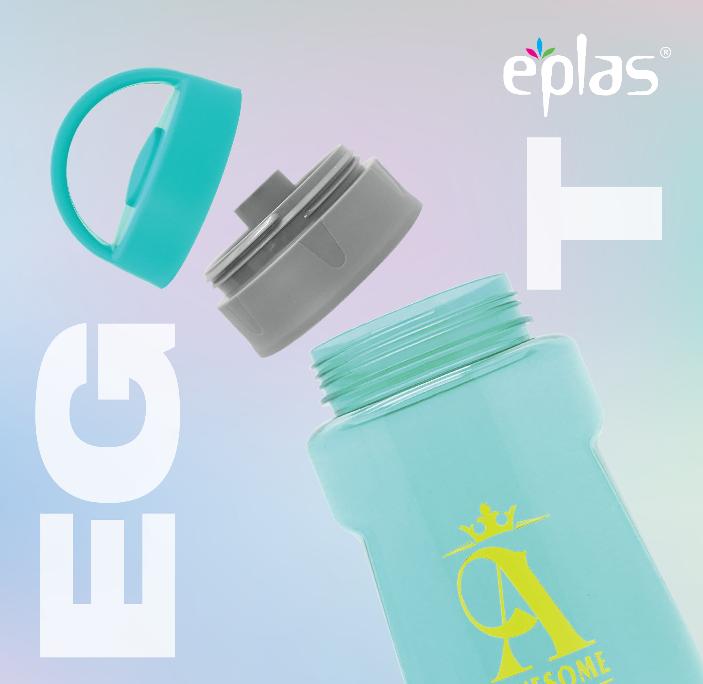 EPLAS WATER BOTTLE 2500ML WITH STRAW TRITAN BPA-FREE EGT-2500BPA