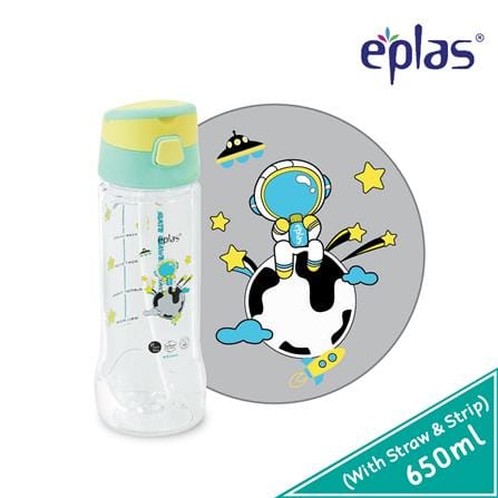 EPLAS KIDS  WATER BOTTLE  650ML WITH STRAW TRITAN BPA-FREE EGQP-650BPA
