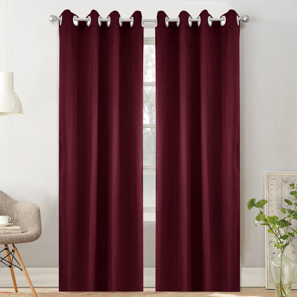 HLS CURTAIN EYELET LILY UV 140X280CM RED