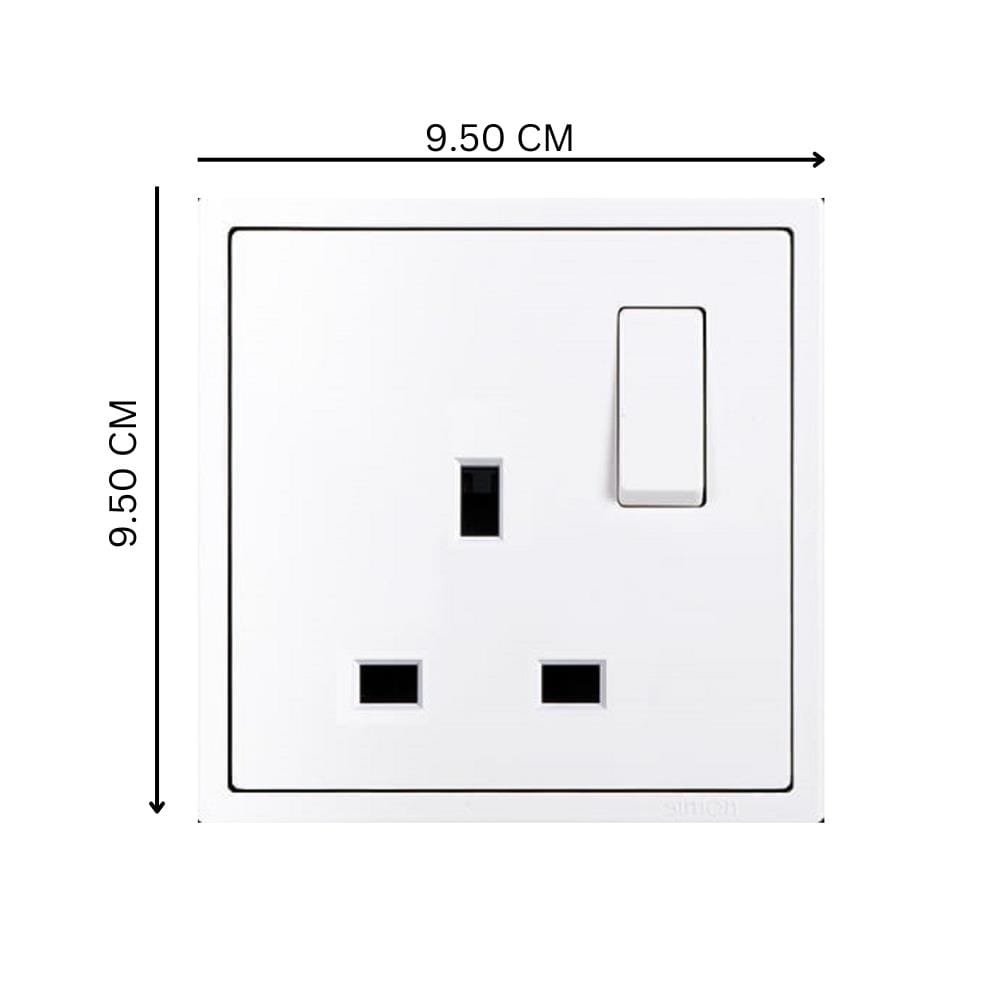 13A 1GANG FLAT PIN SOCKET H701382 WHITE SIMON