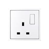 13A 1GANG FLAT PIN SOCKET H701382 WHITE SIMON