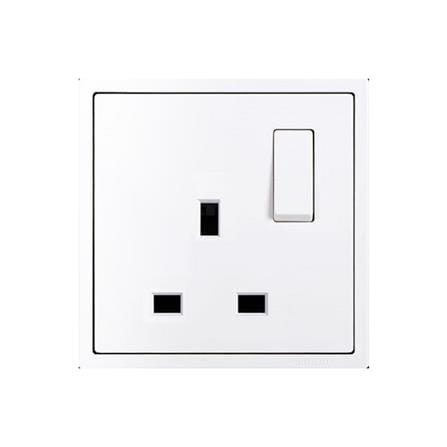 13A 1GANG FLAT PIN SOCKET H701382 WHITE SIMON
