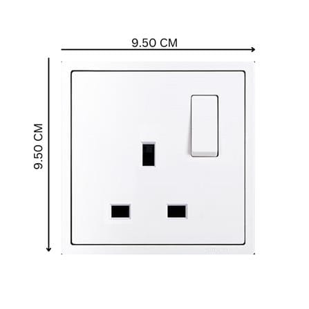 13A 1GANG FLAT PIN SOCKET H701382 WHITE SIMON