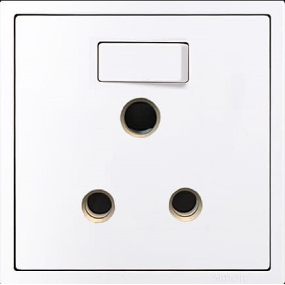 15A 1GANG ROUND PIN SOCKET SIMON H701582 WHITE