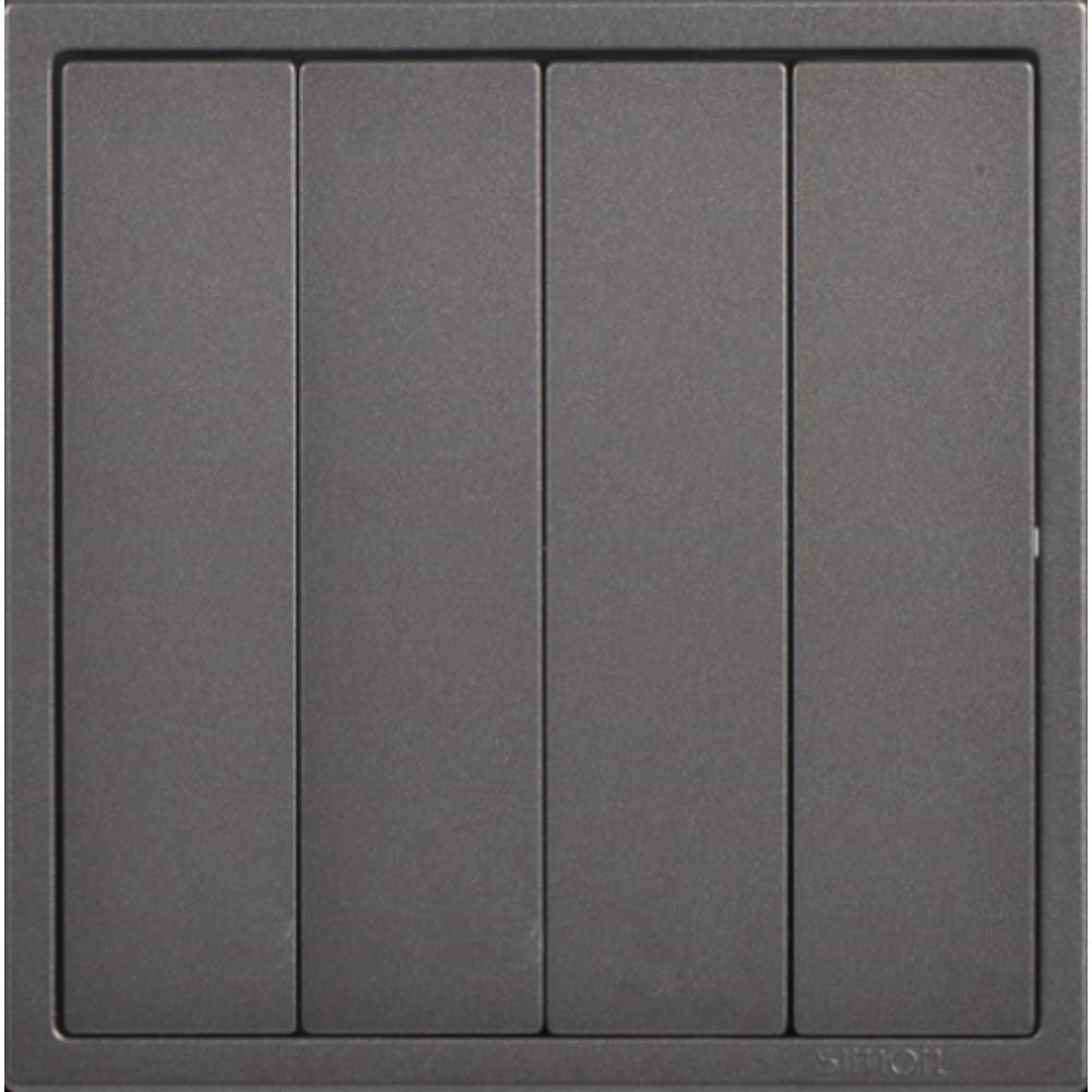 SIMON 10A 4 GANG 1 WAY SWITCH H701041 BLACK
