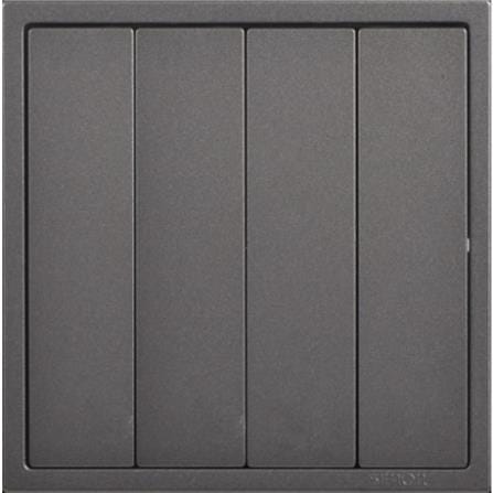 SIMON 10A 4 GANG 1 WAY SWITCH H701041 BLACK