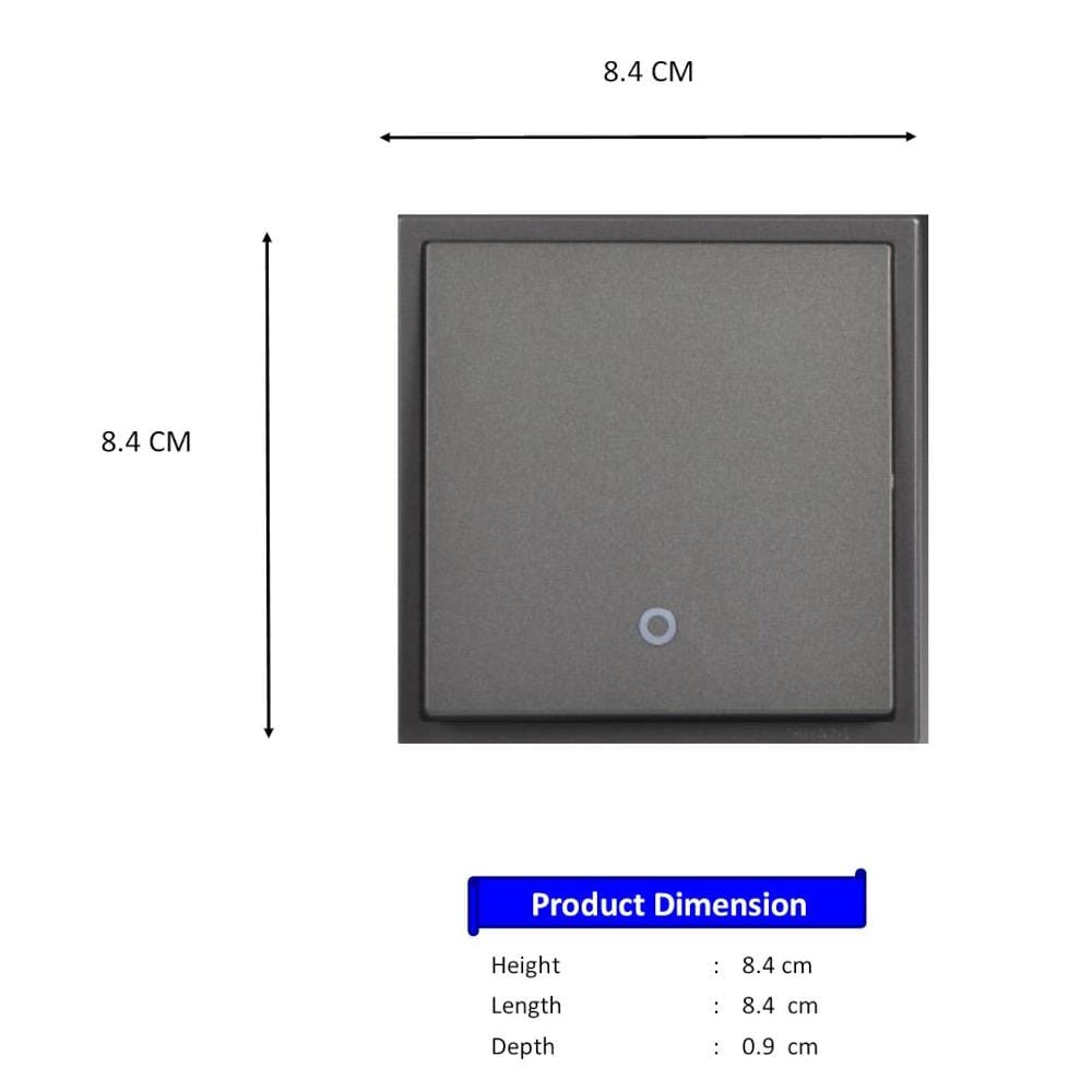 SIMON32A 1G1W DP SWITCH LED H703223 BLACK