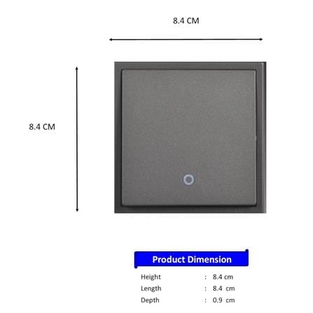SIMON32A 1G1W DP SWITCH LED H703223 BLACK