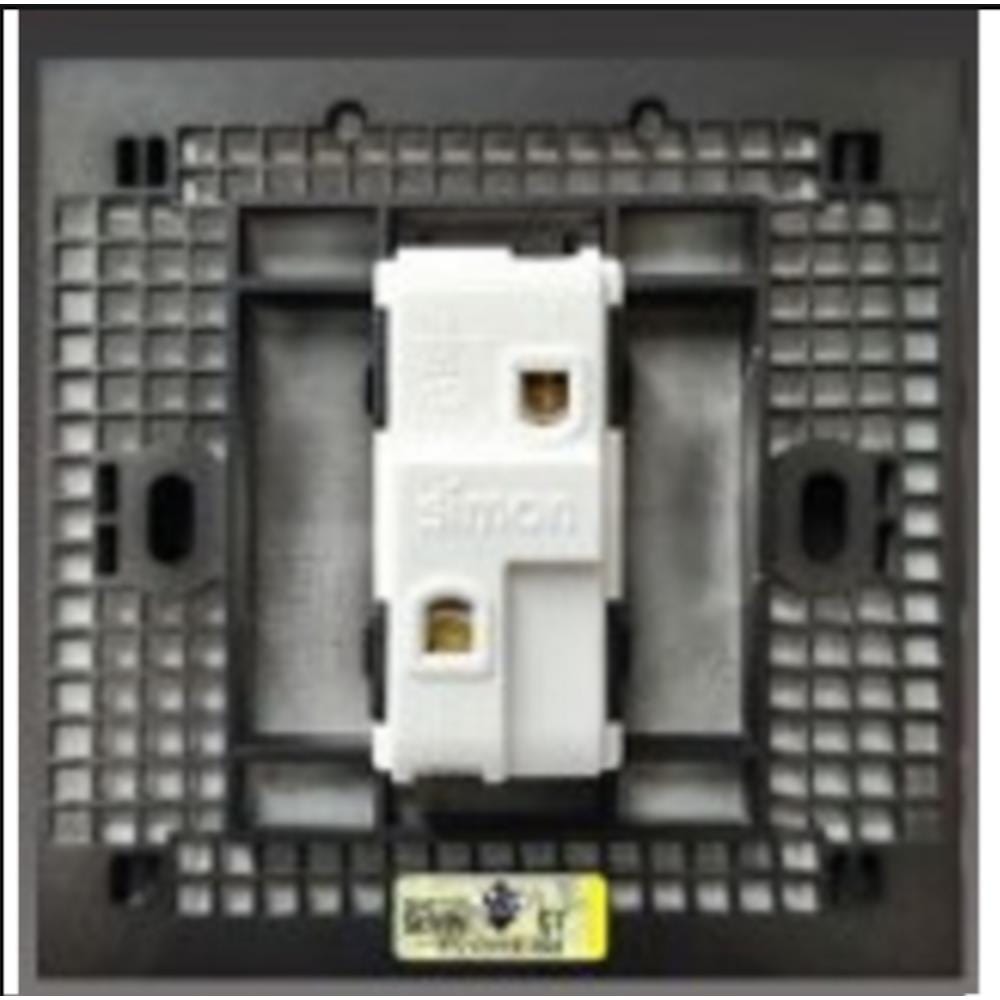 SIMON 16A 1 GANG 1 WAY DOORBELL H706301 BLACK