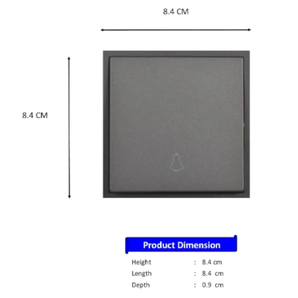 SIMON 16A 1 GANG 1 WAY DOORBELL H706301 BLACK