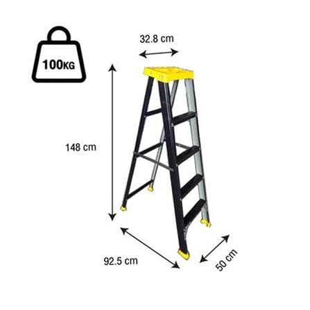 A-FRAME LADDER SANKI 5-STEP BLACK-YELLOW