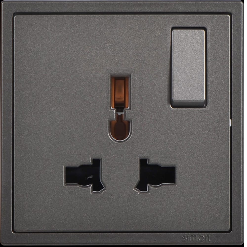SIMON 13A UNIVERSAL SWITCH SOCKET H701089 BLACK