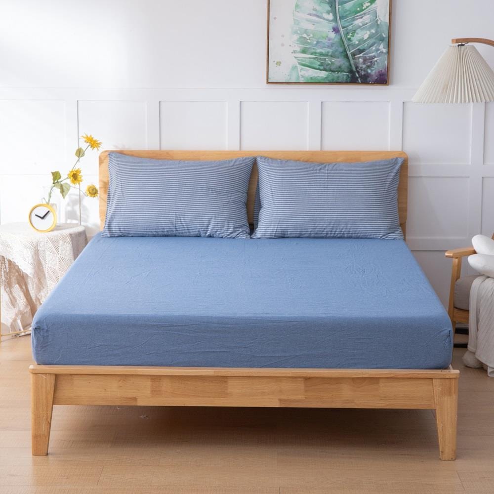 HLS BEDSHEET JAPANESE STYLE COTTON SUPER SINGLE BLUE