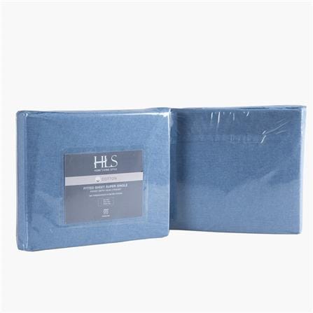 HLS BEDSHEET JAPANESE STYLE COTTON QUEEN BLUE