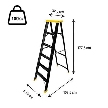 A-FRAME LADDER SANKI 6-STEP BLACK-YELLOW