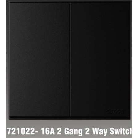 SIMON 16A 2 GANG 2 WAY SWITCH 721022 BLACK