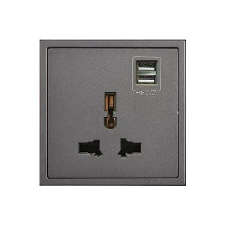 13A UNIVERSAL WITH 2USB SOCKET H70E725 SIMON BLACK