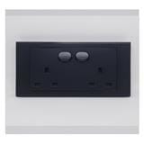 SIMON 13A 2 GANG 1 WAY SWITCH SOCKET 724583/582 BLACK