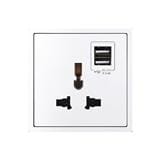 13A UNIVERSAL WITH 2USB SOCKET SIMON H70E725 WHITE