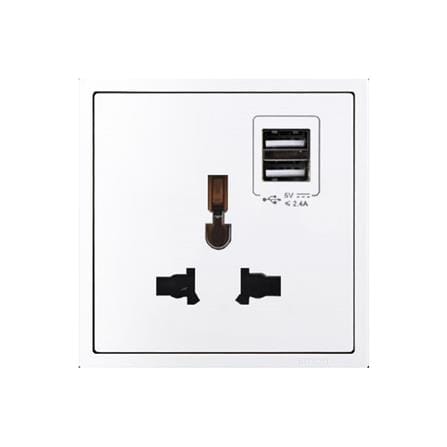 13A UNIVERSAL WITH 2USB SOCKET SIMON H70E725 WHITE