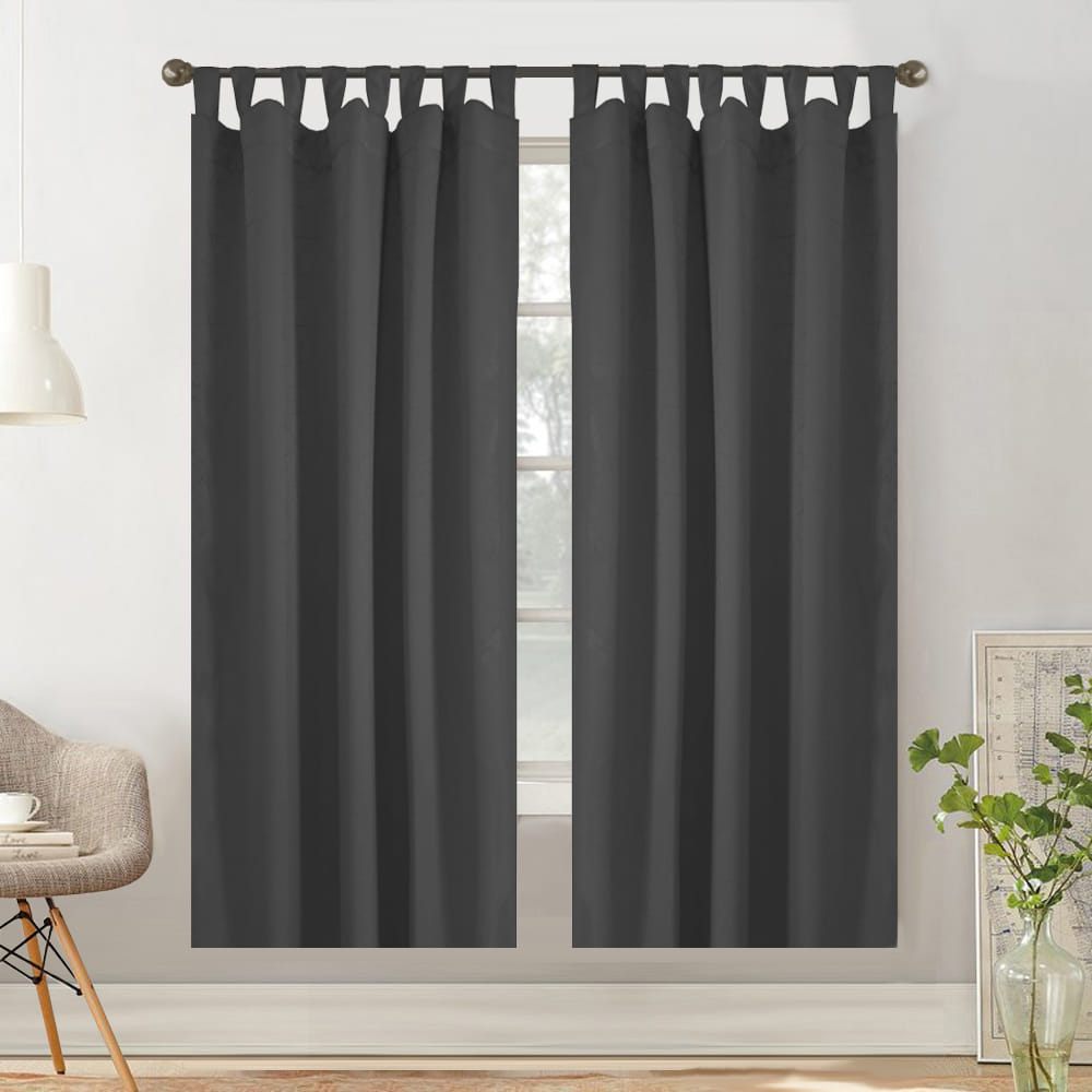 HLS CURTAIN TAB TOP LILY UV 140X220CM DARK GRAY