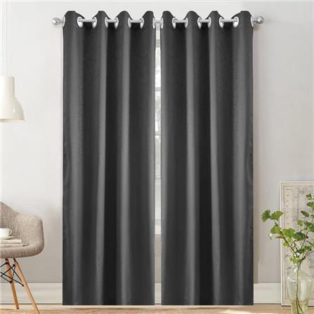 HLS CURTAIN EYELET LILY UV 140X180CM DARK GRAY